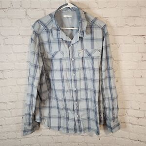 Men's Columbia Blue Plaid Men's Shirt, size XL